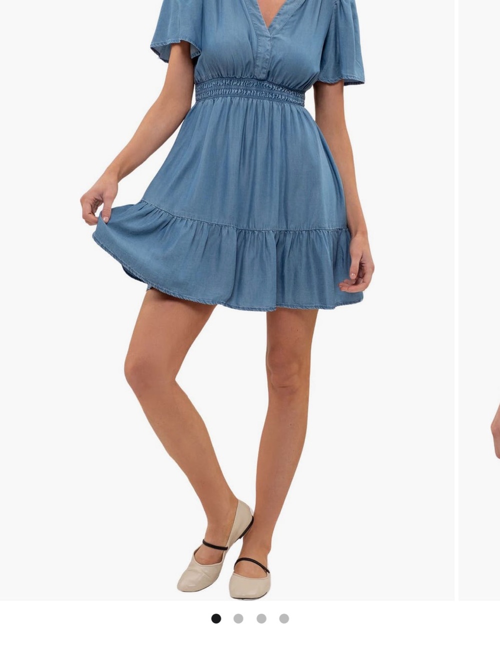 Women’s Blue denim Tiered Mini Skirt - Classic Summer Style